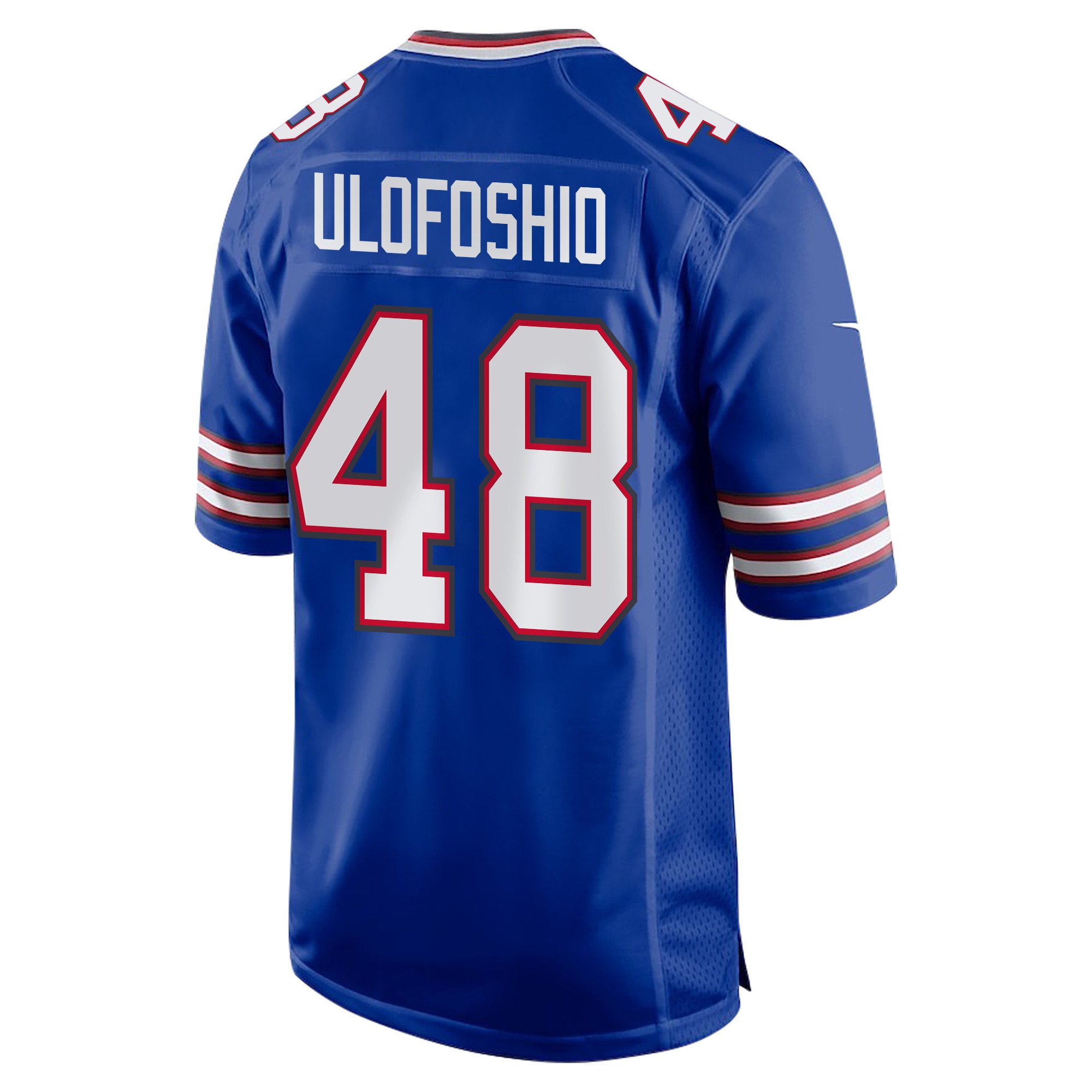 Edefuan Ulofoshio 48 Buffalo Bills Super Bowl LIX Champions Patch New Orleans Where Passion Ignites' EMBROIDERED Game Royal NFL Jersey Men's