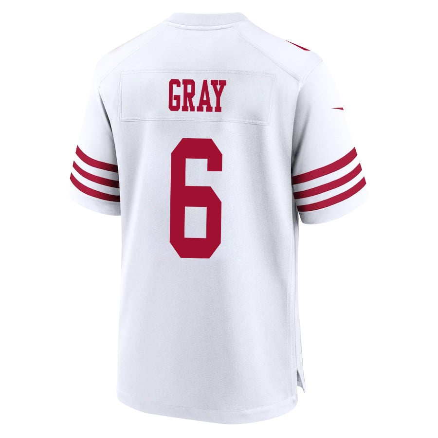 Danny Gray 6 San Francisco 49ers NFC Champions Patch Game White NFL Jersey Men's