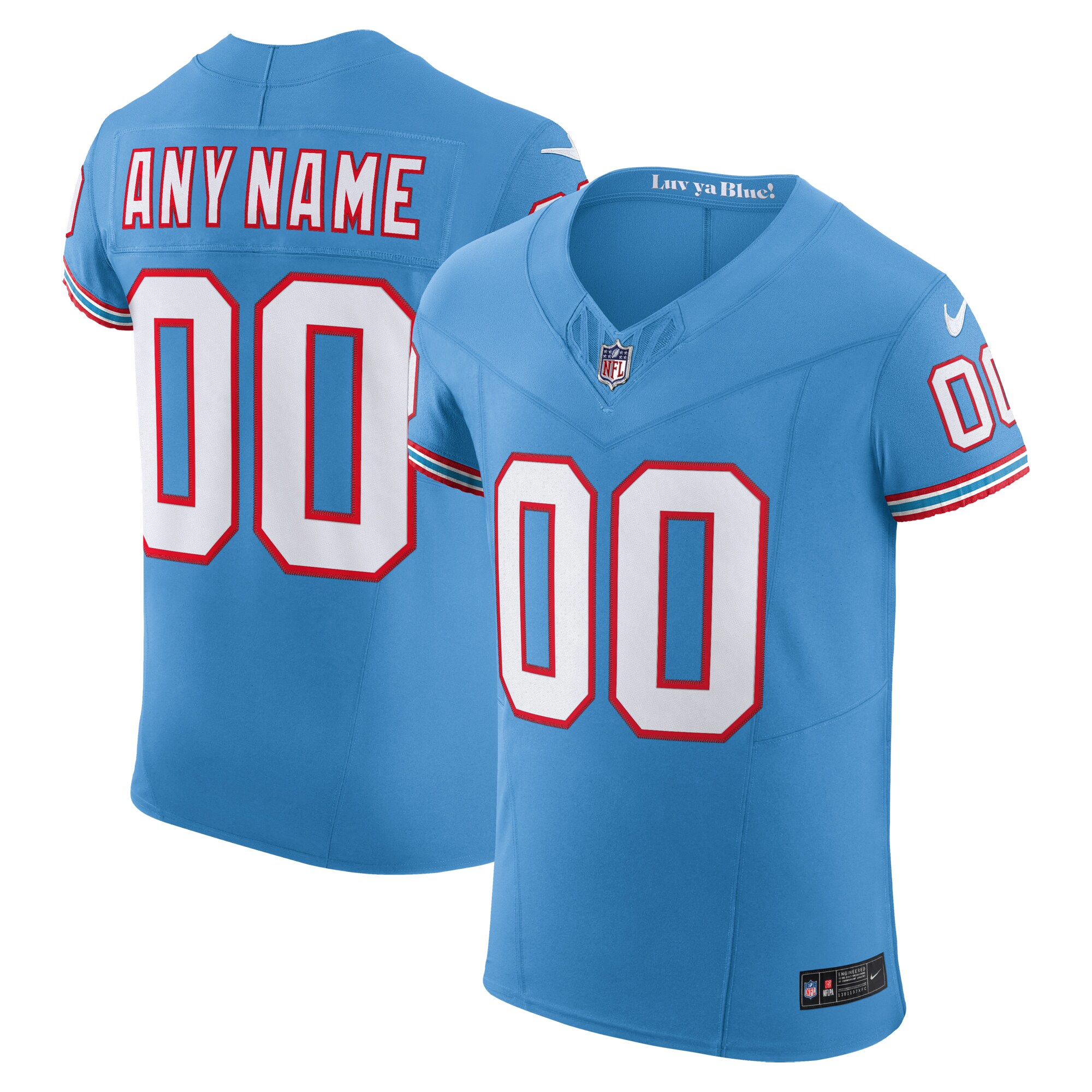 Tennessee Titans Light Blue Vapor F.U.S.E. Elite Custom NFL Jersey Men's