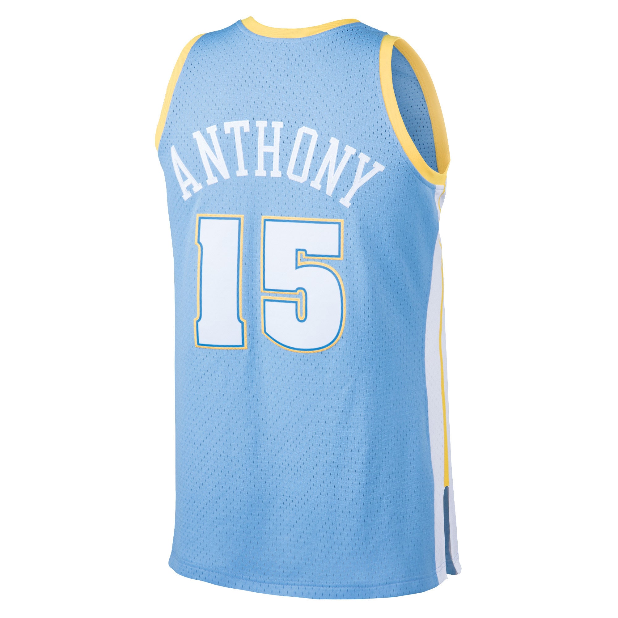 Mitchell Ness Carmelo Anthony Light Blue Denver Nuggets 2003-04 Hardwood Classics Swingman NBA Jersey Men's