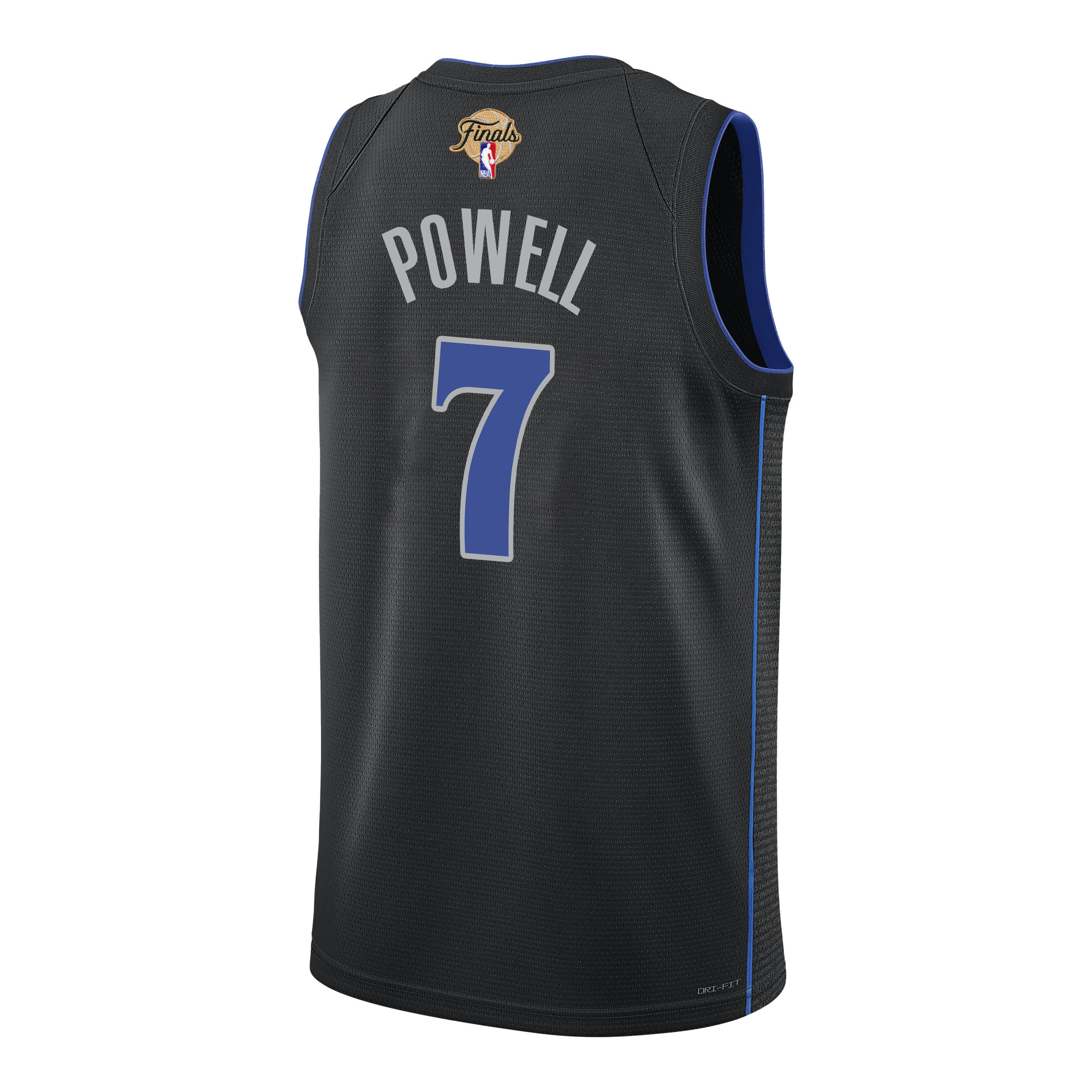 Dwight Powell 7 Dallas Mavericks 2024 FINALS PATCH Swingman City Edition Black NBA Jersey Men's