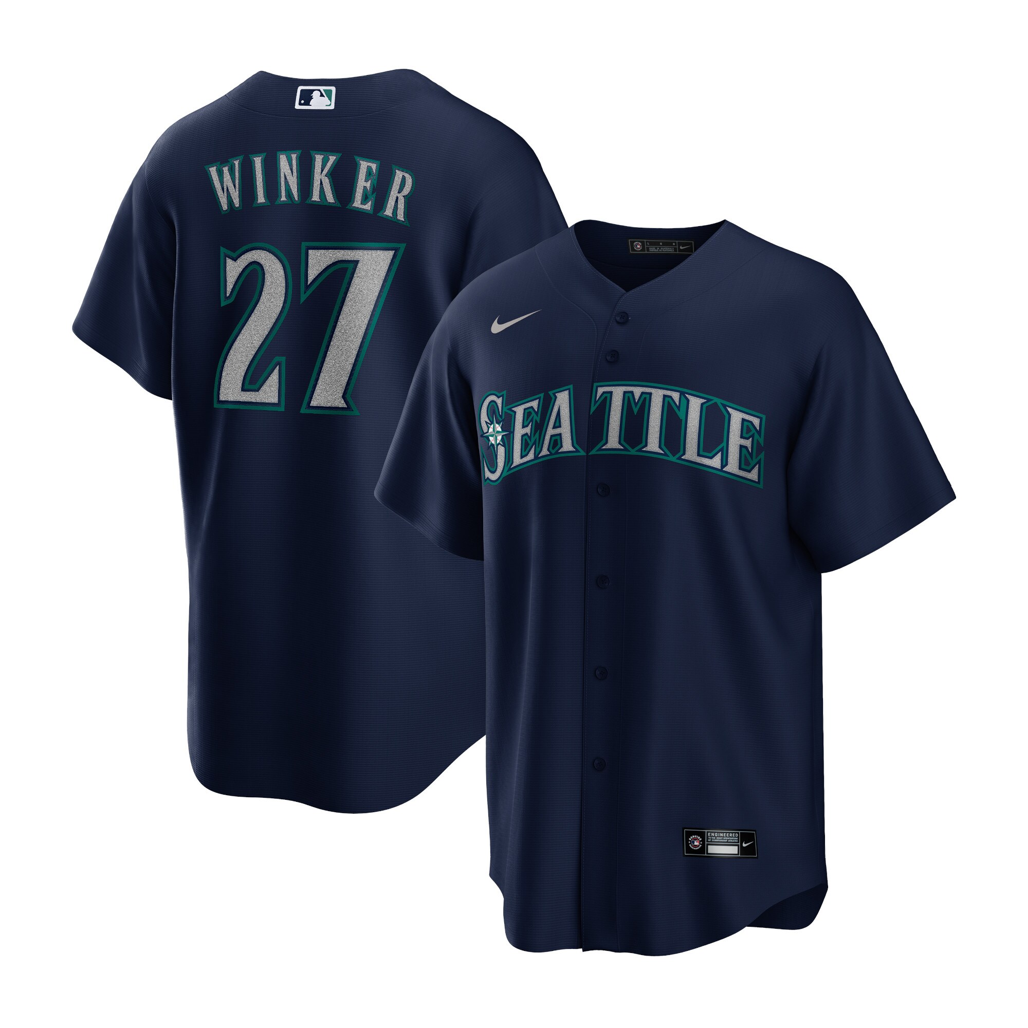 Seattle Mariners Jesse Winker Navy Alternate Player MLB Jersey Men's