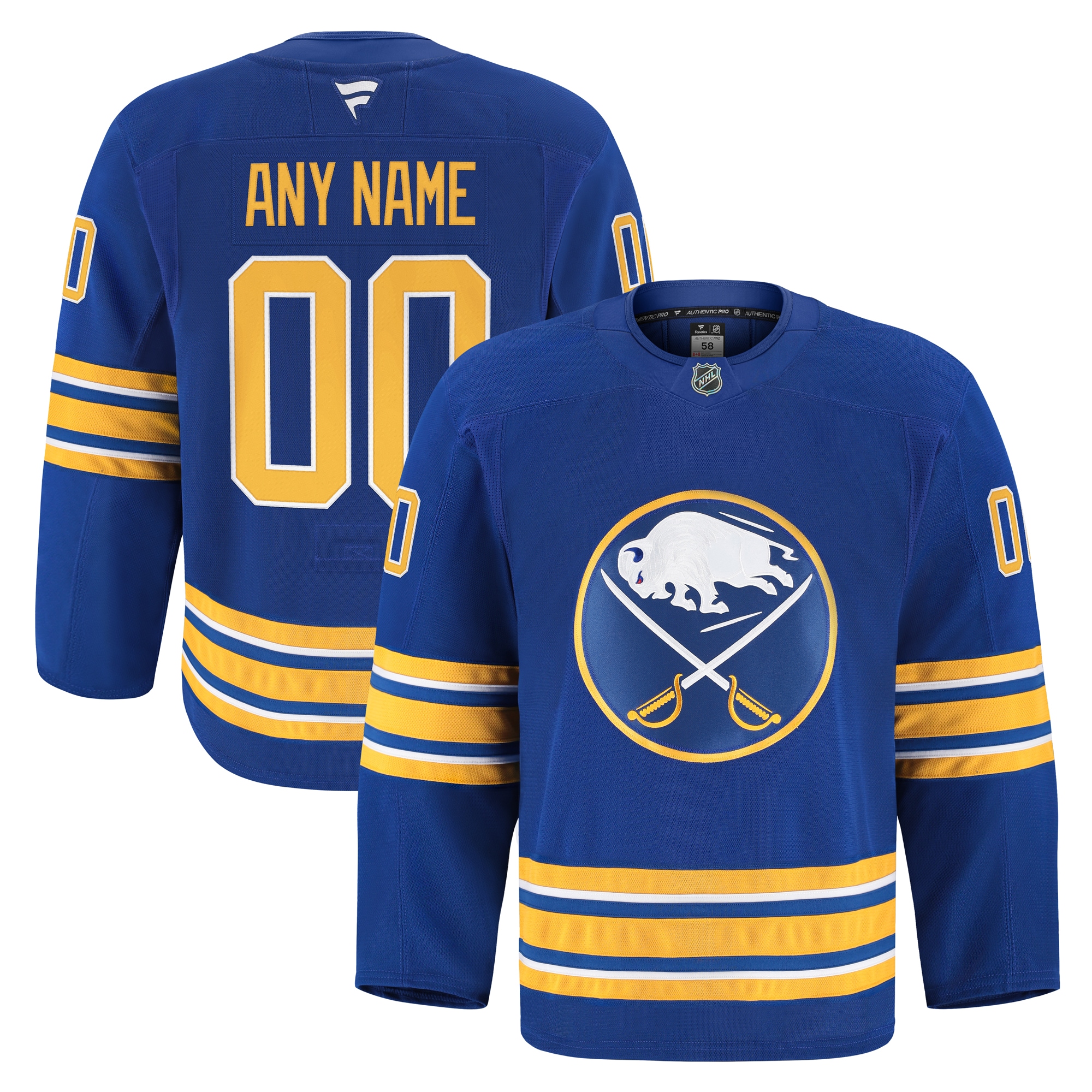 Buffalo Sabres Royal Home Pro Custom NHL Jersey Men's