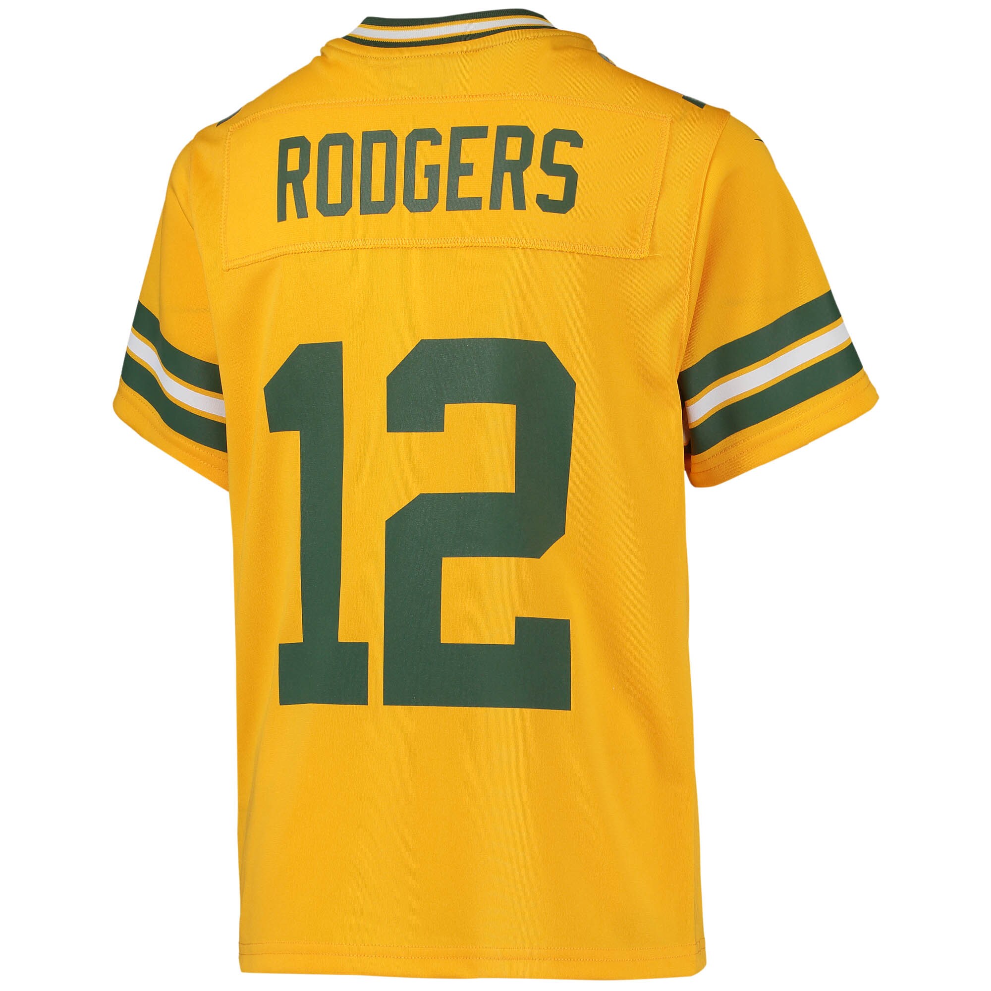 Green Bay Packers Aaron Rodgers Gold Inverted Team Game NFL Jersey Youth