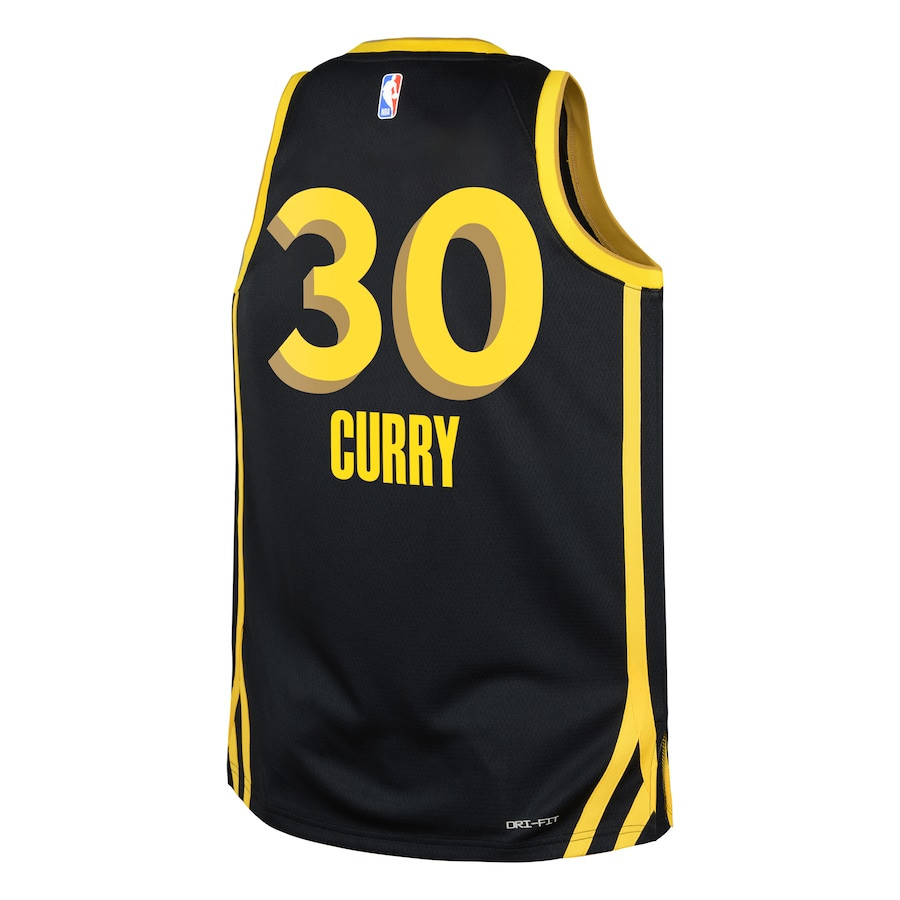 Stephen Curry 30 Golden State Warriors 2023/24 City Edition Swingma Black NBA Jersey Youth