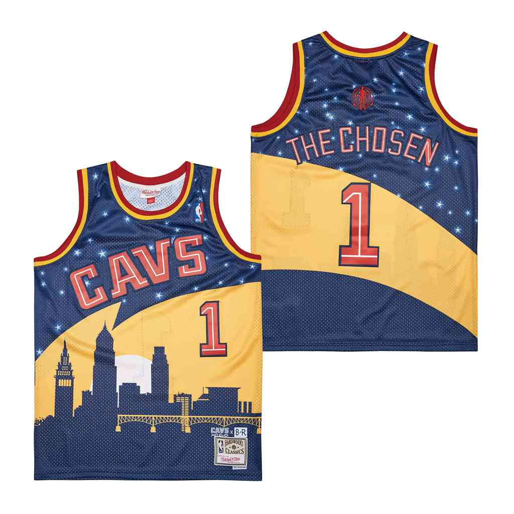 The Chosen 1 Cleveland Cavaliers Navy/Yellow NBA Jersey Men's