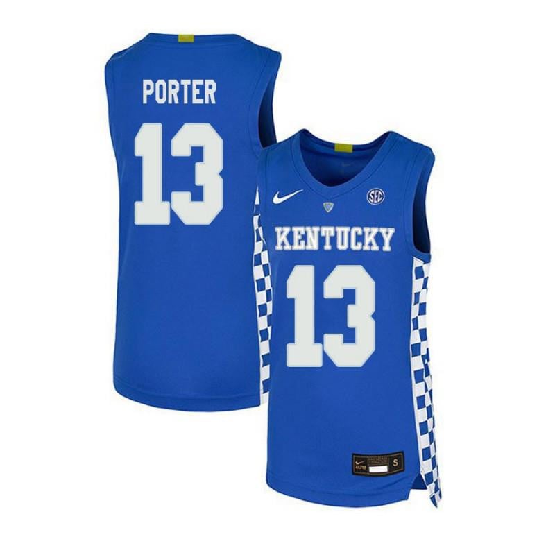 13 Michael Porter Royal Blue Elite Kentucky Wildcats NCAA Jersey Men's