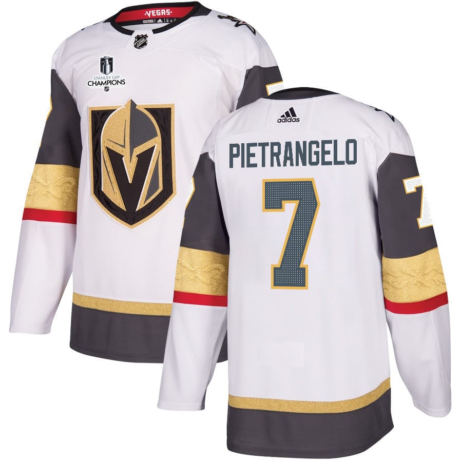 Alex Pietrangelo 7 Vegas Golden Knights Stanley Cup 2023 Champions Patch Away Breakaway White NHL Jersey Men's