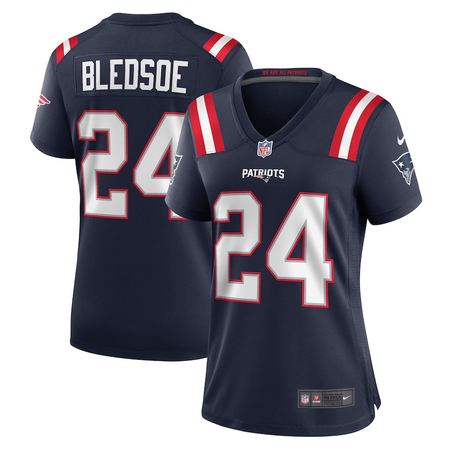 Joshuah Bledsoe 24 New England Patriots Game Navy NFL Jersey Women's