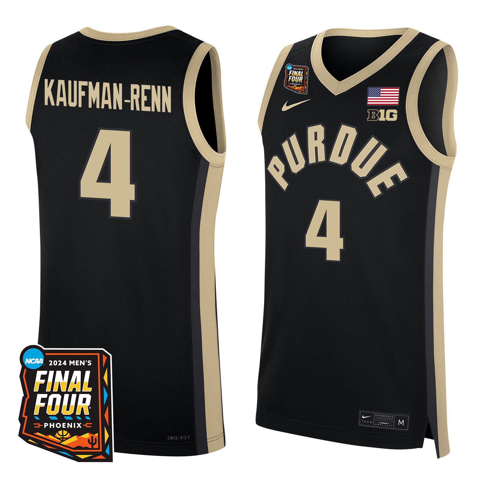 Trey Kaufman-Renn 4 Purdue Boilermakers 2024 Final Four Patch Unisex NCAA Jersey Unisex