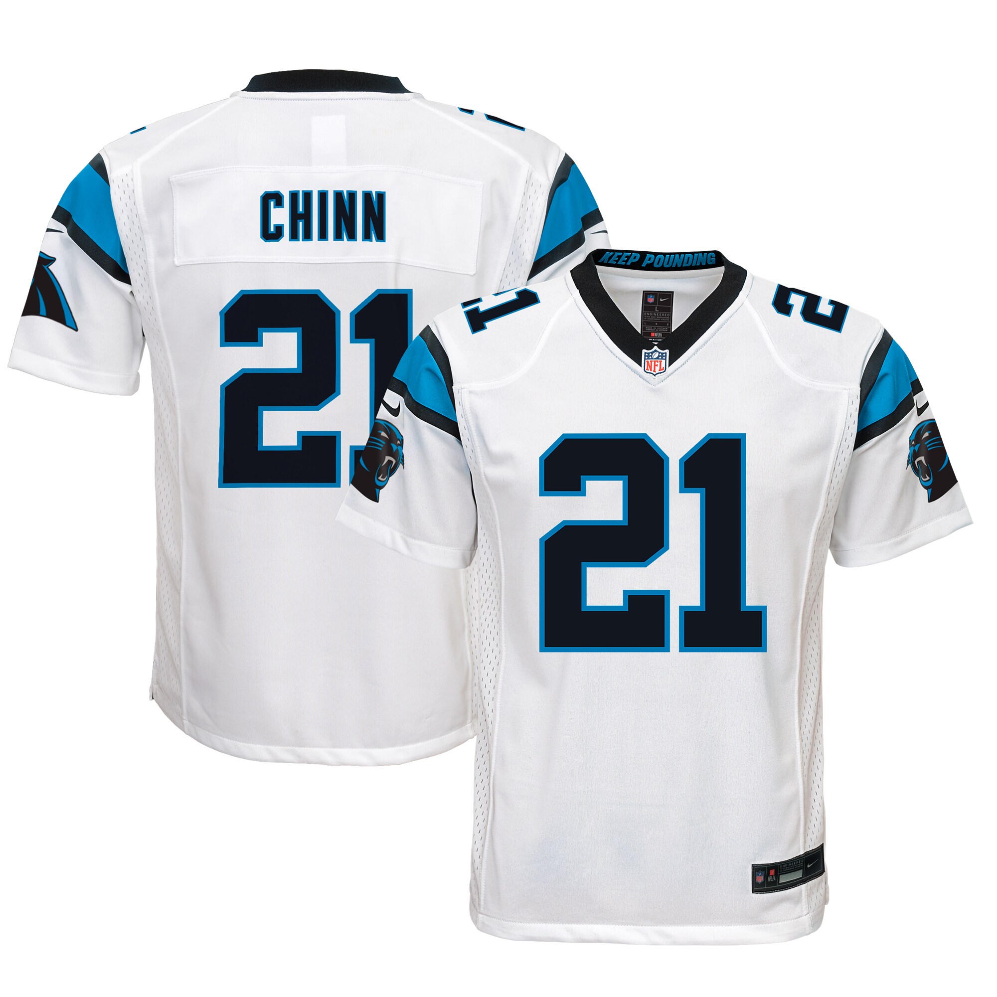 Carolina Panthers Jeremy Chinn White Game NFL Jersey Youth