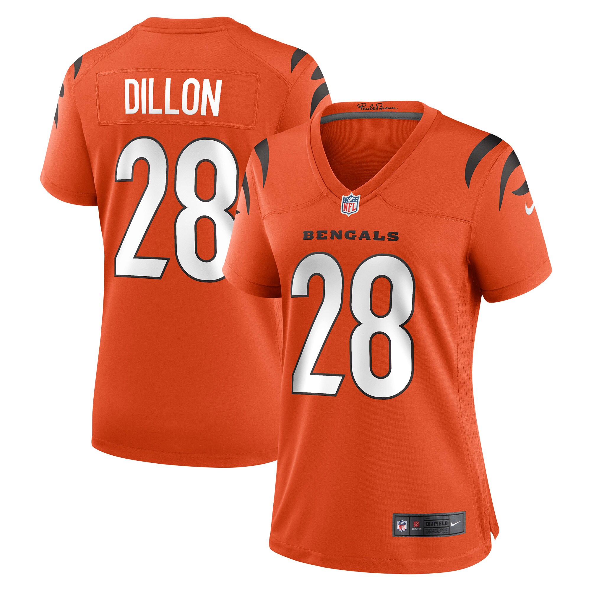 Cincinnati Bengals Corey Dillon Orange Retired Game NFL Jersey Women's