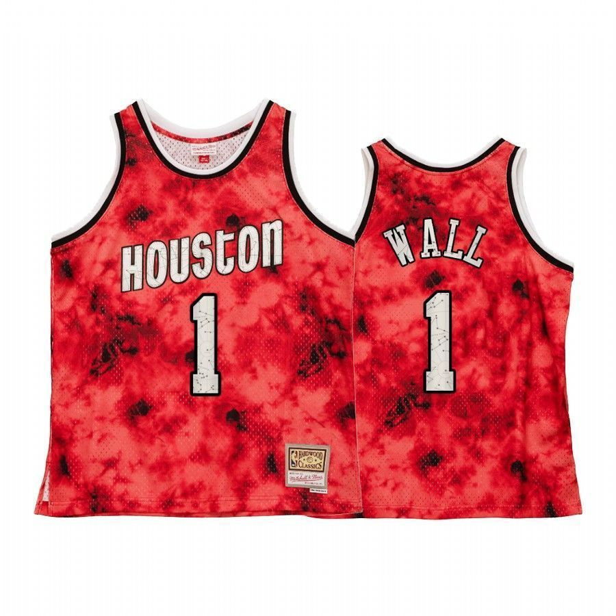 Houston Rockets John Wall Galaxy Constellation Red Throwback NBA Jersey Men's