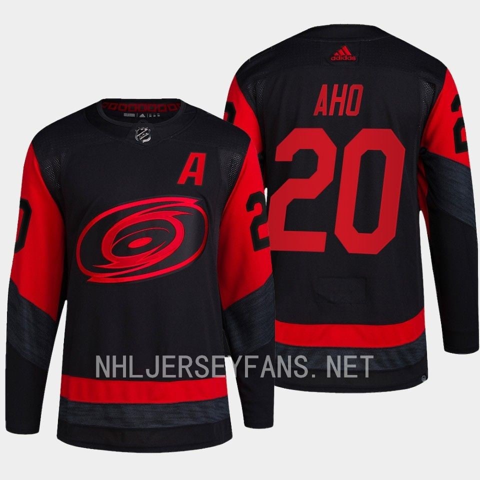 Sebastian Aho 20 Carolina Hurricanes 2023 Stadium Series Black Breakaway NHL Jersey Men's