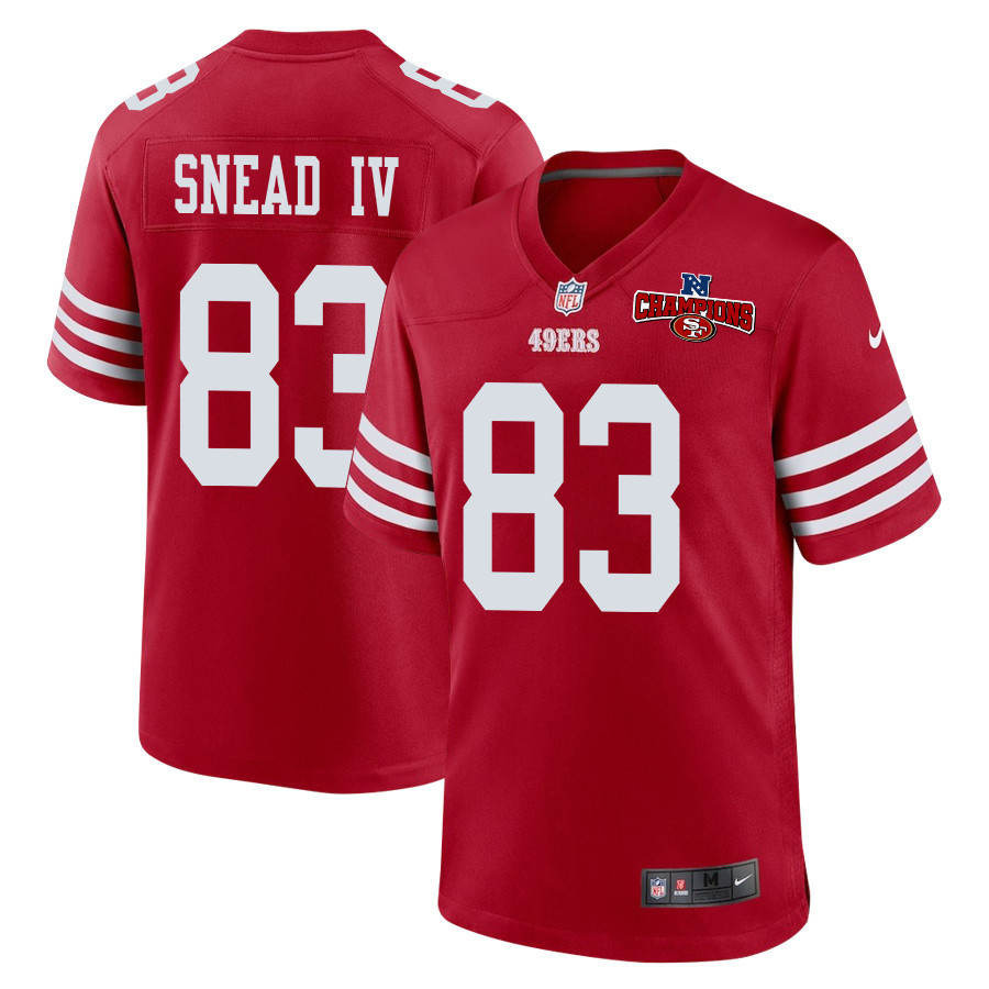 Willie Snead IV 83 San Francisco 49ers NFC Champions Patch Game Scarlet NFL Jersey Men's