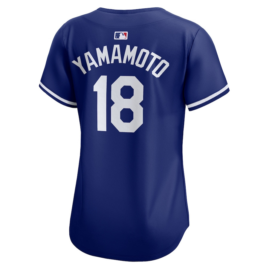 Yoshinobu Yamamoto 18 Los Angeles Dodgers 2024 World Series Alternate Limited Royal MLB Jersey Women's