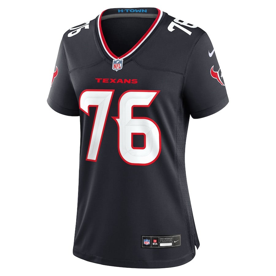 Kenyon Green 76 Houston Texans Team Game Navy NFL Jersey Women's