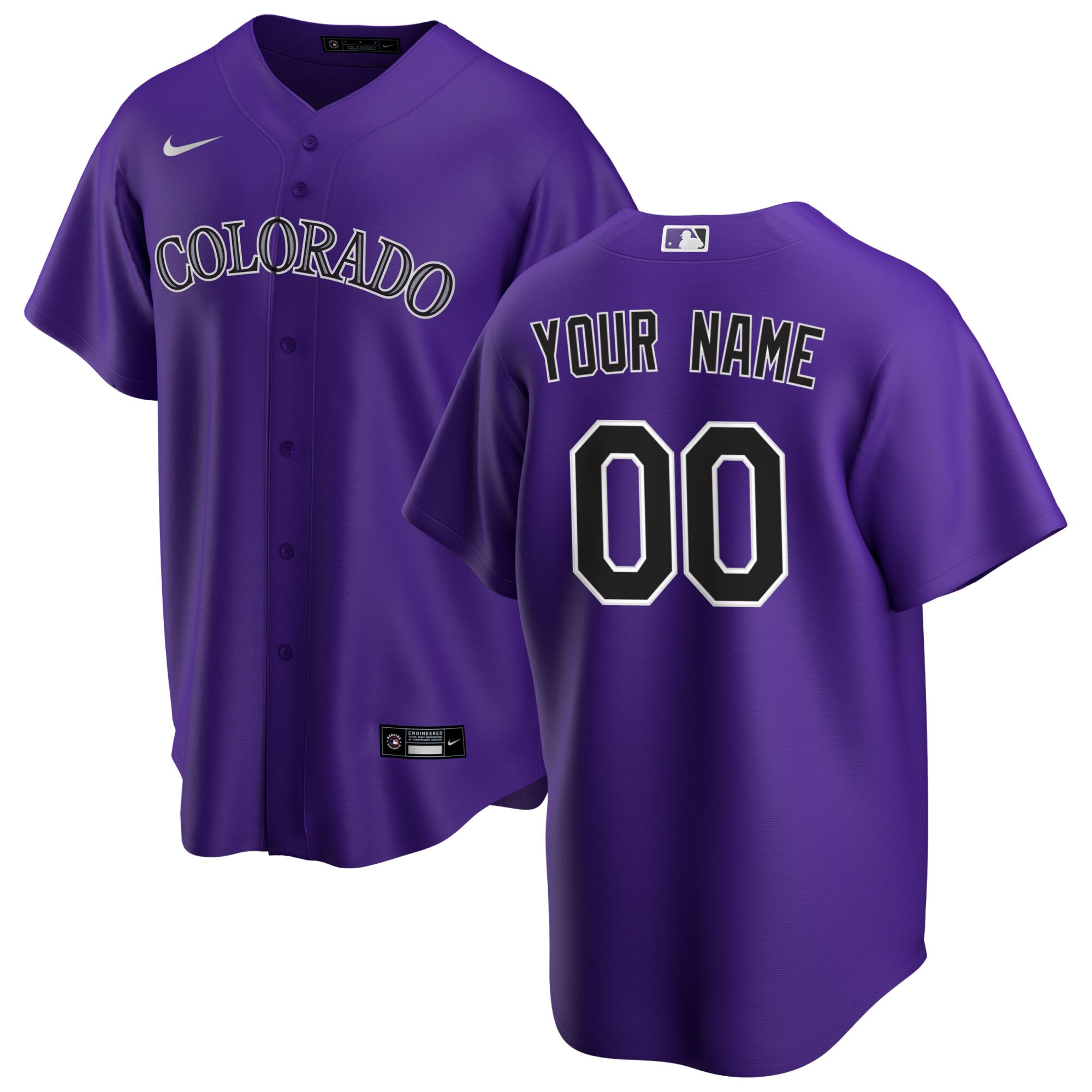 Colorado Rockies Purple Alternate Custom MLB Jersey Men's