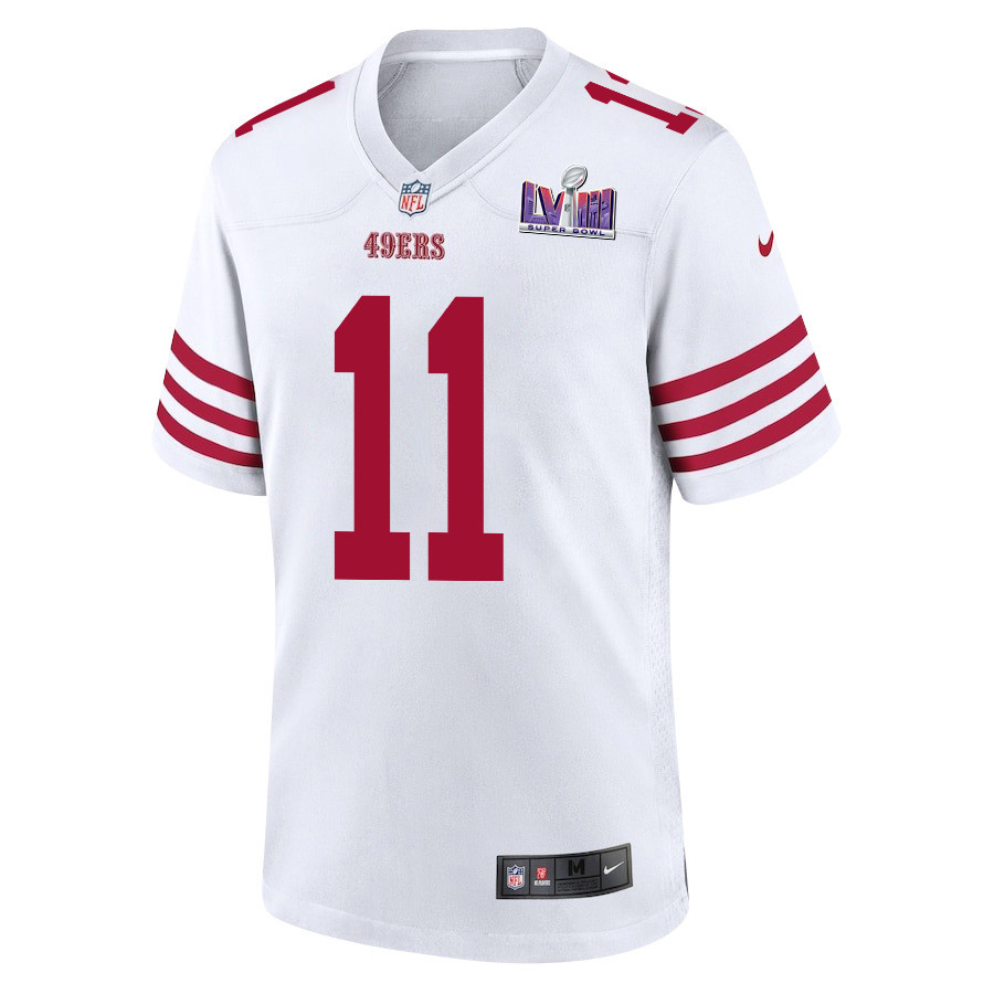 Brandon Aiyuk 11 San Francisco 49ers Super Bowl LVIII Patch Game White NFL Jersey Men's
