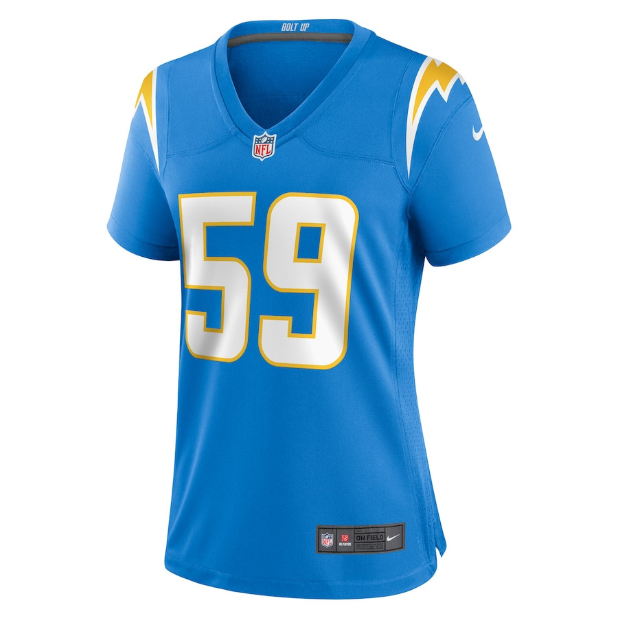 Troy Reeder 59 Los Angeles Chargers Game Powder Blue NFL Jersey Women's