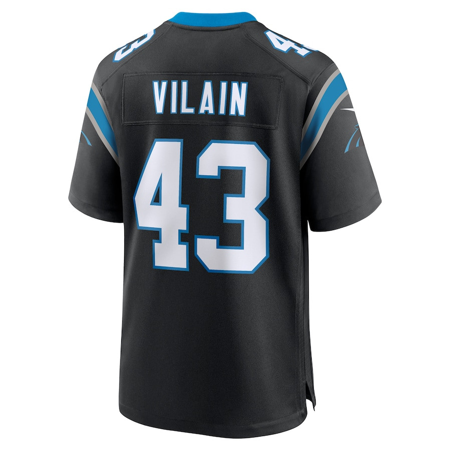 Luiji Vilain 43 Carolina Panthers Game Black NFL Jersey Men's