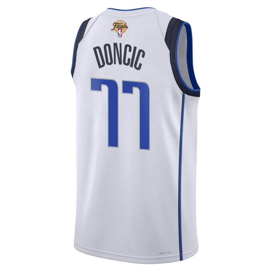 Luka Doncic 77 Dallas Mavericks 2024 FINALS PATCH Swingman Association Editio White NBA Jersey Men's