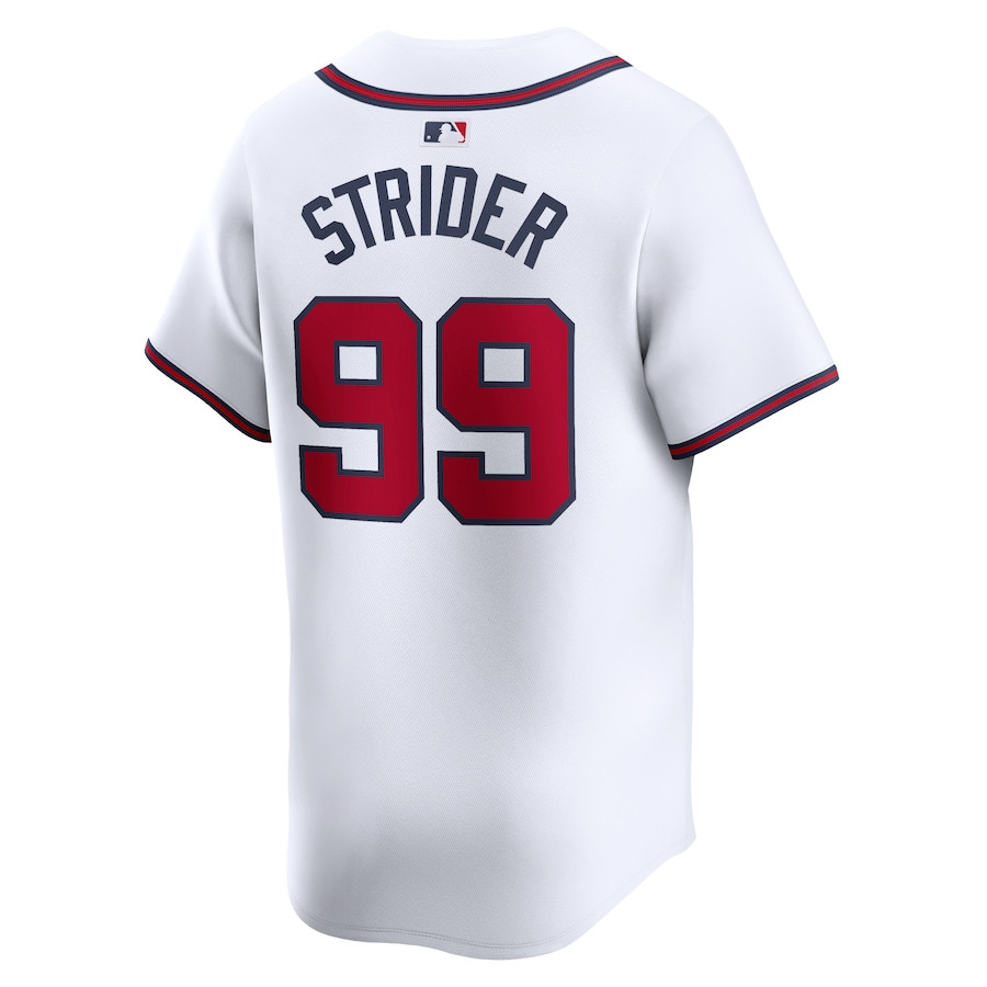 Spencer Strider 99 Atlanta Braves Home Limited Player White MLB Jersey Men's