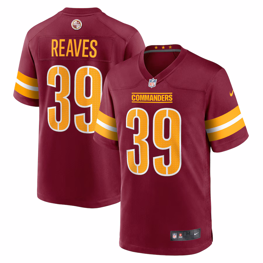 Jeremy Reaves Washington Commanders Nike Game Jersey - Burgundy