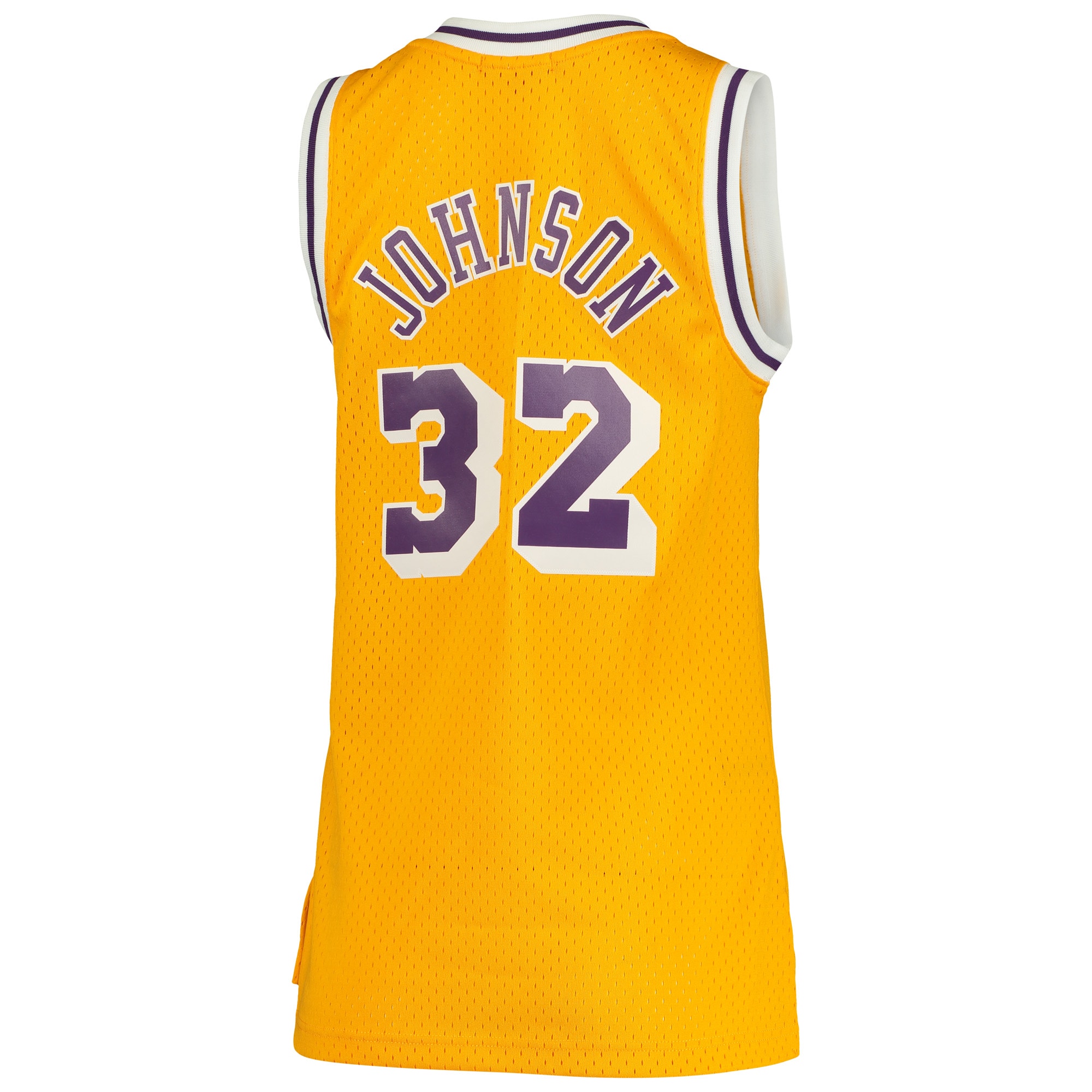 Mitchell Ness Magic Johnson Gold Los Angeles Lakers 1984-85 Hardwood Classics Swingman NBA Jersey Women's