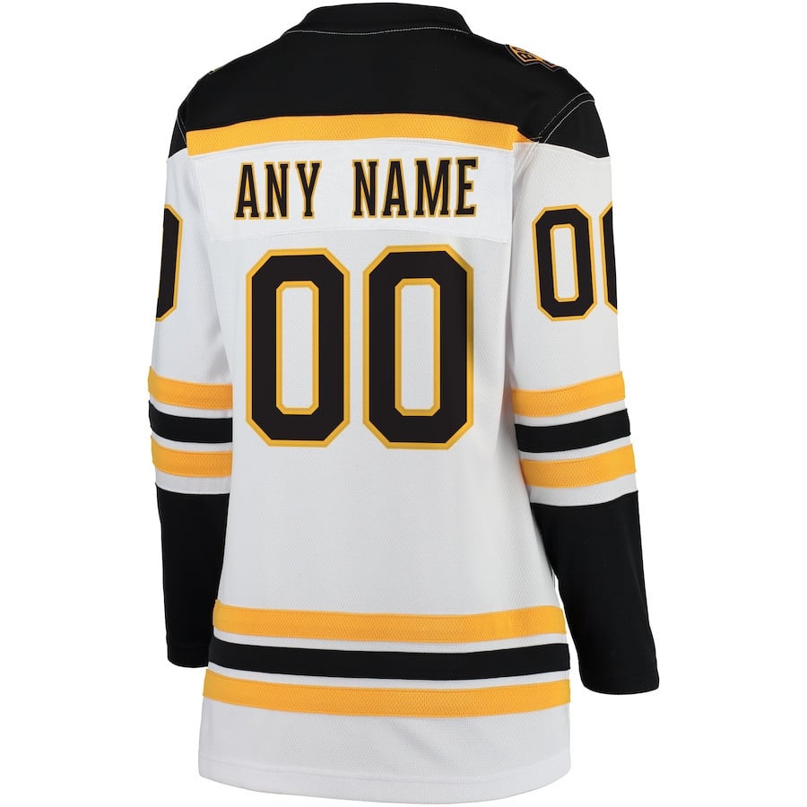 Boston Bruins Away Breakaway Custom Women, White NHL Jersey Women's