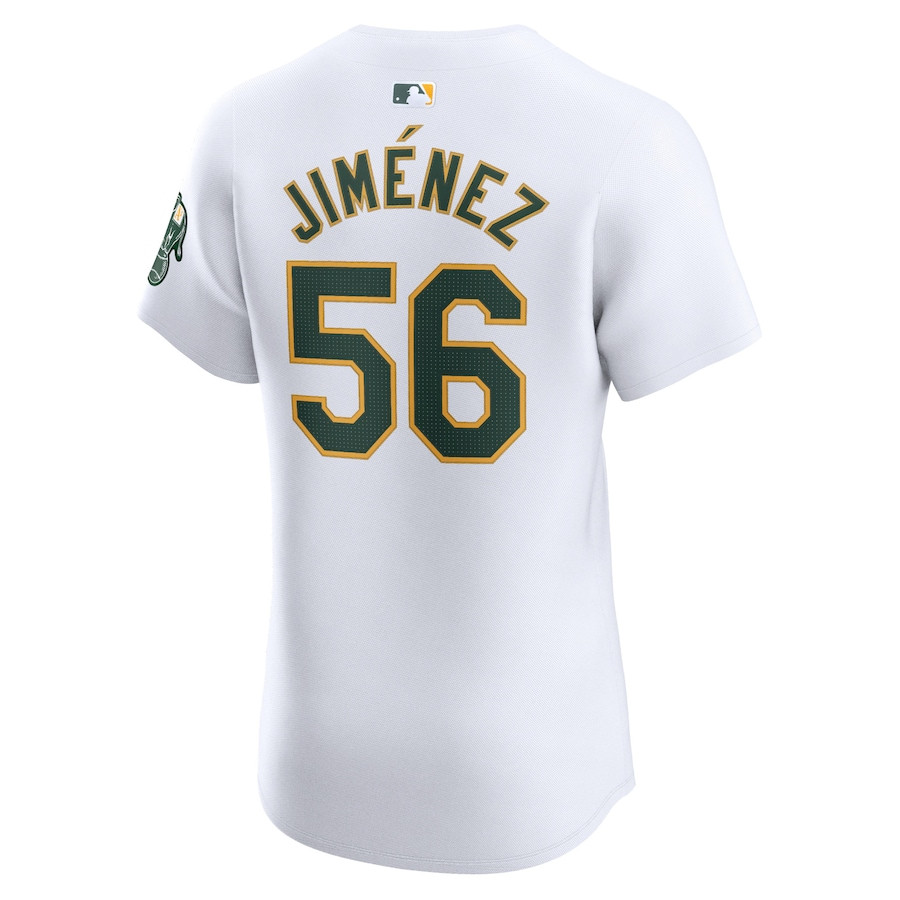 Dany Jimenez 56 Oakland Athletics Home Elite Player White MLB Jersey Men's