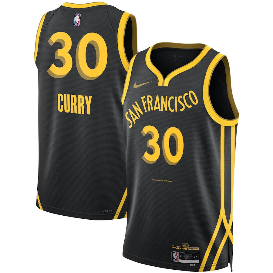 Stephen Curry 30 Golden State Warriors 2023/24 City Edition Swingman Black NBA Jersey Men's