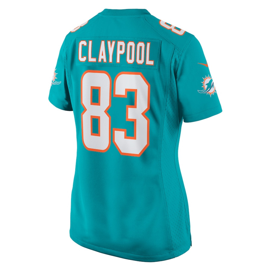 Chase Claypool 83 Miami Dolphins Game Aqua NFL Jersey Women's