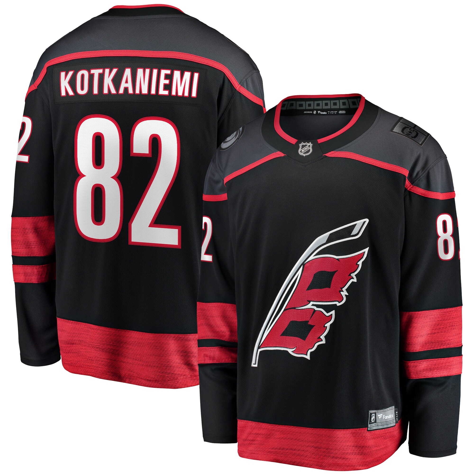 Carolina Hurricanes Jesperi Kotkaniemi Black Home Breakaway Player NHL Jersey Men's