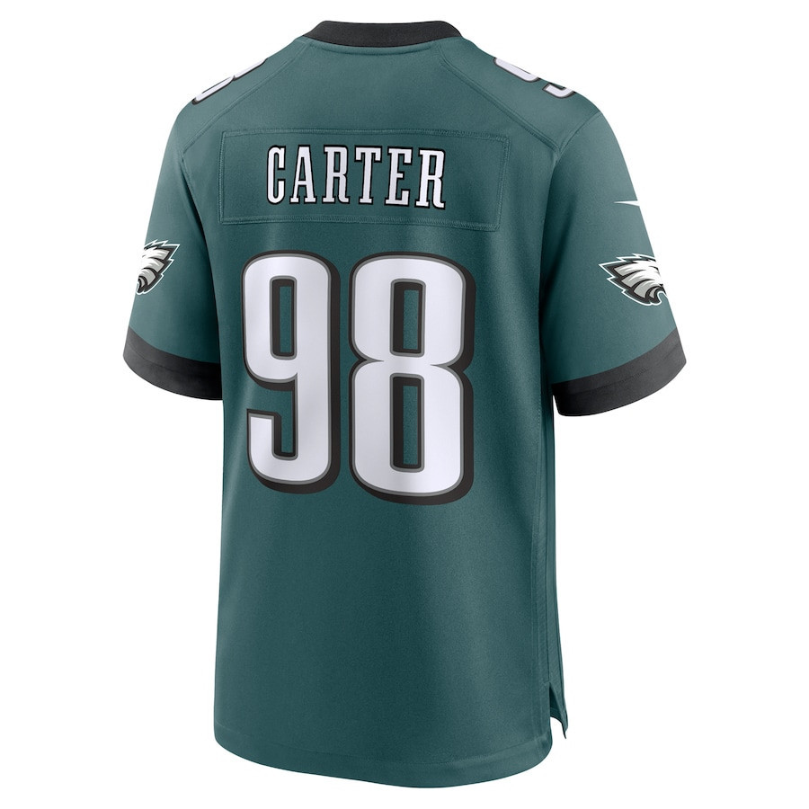 Jalen Carter #98 Philadelphia Eagles Super Bowl LIX Midnight Green NFL Jersey Youth