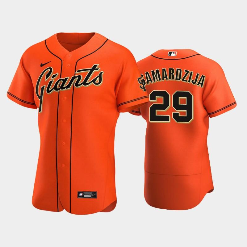 San Francisco Giants 29 Jeff Samardzija Alternate Orange MLB Jersey Men's