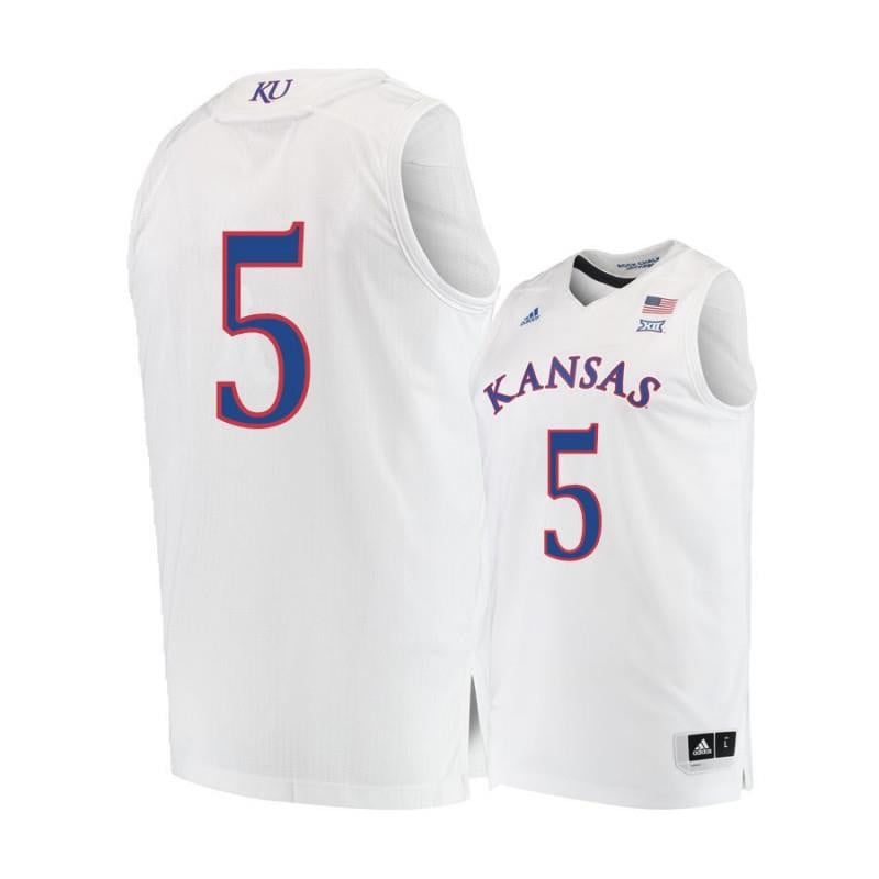 5 Evan Mannin White Kansas Jayhawks NCAA Jersey Men's