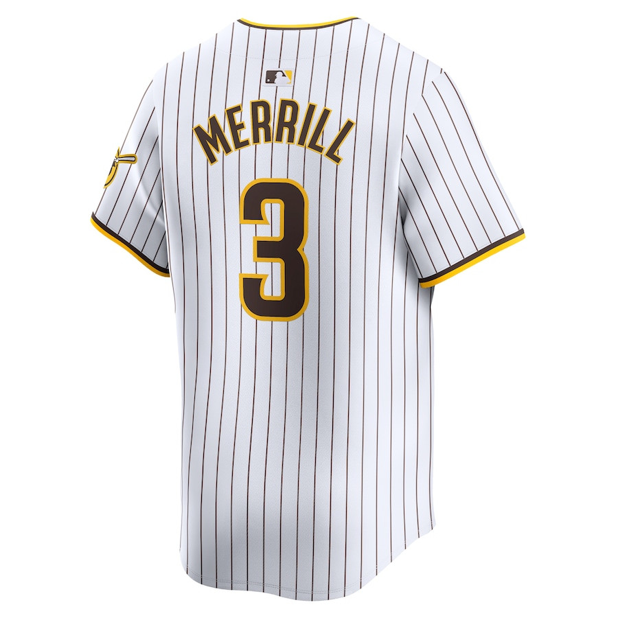 Jackson Merrill 3 San Diego Padres Home Limited White MLB Jersey Men's