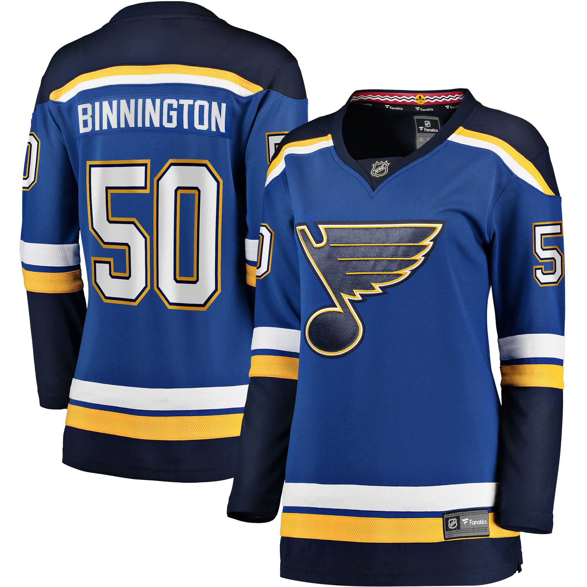 St. Louis Blues Jordan Binnington Blue Home Breakaway Player NHL Jersey Women's