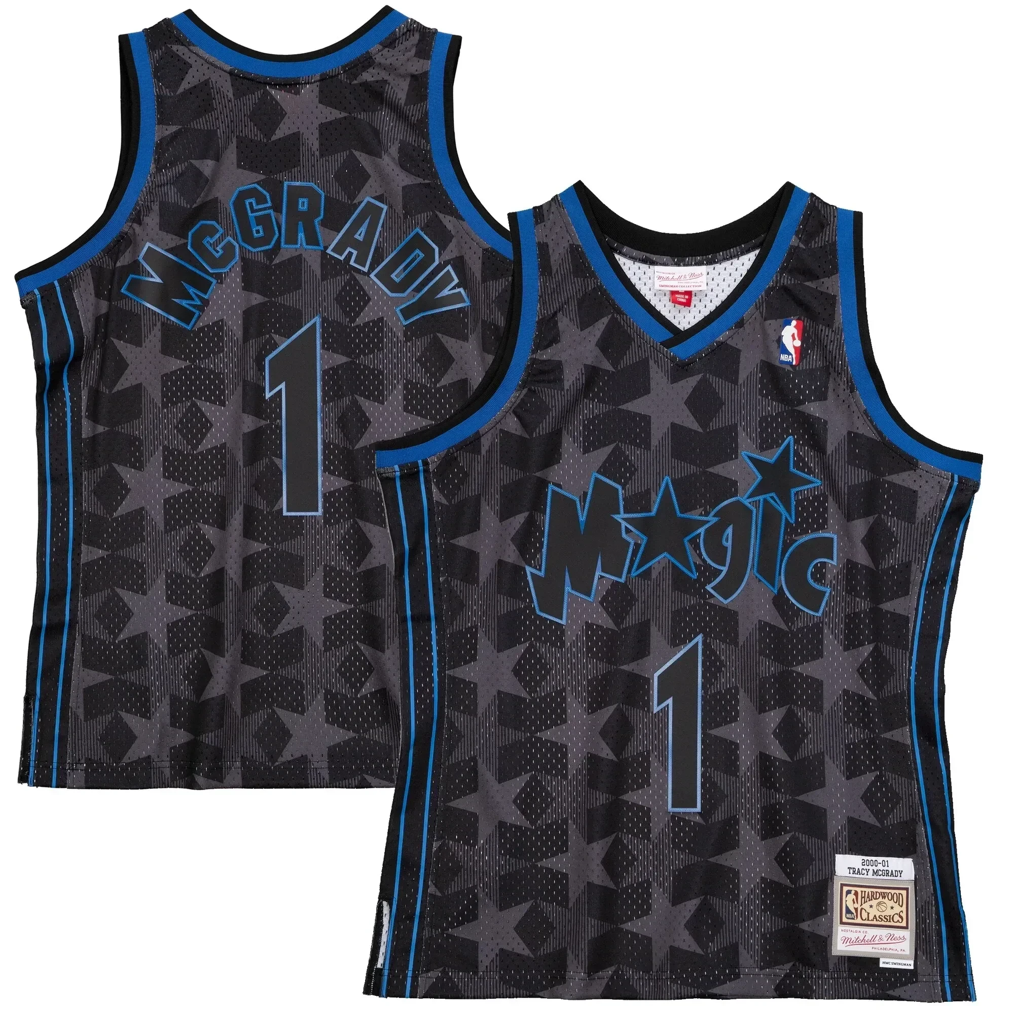 Tracy Mcgrady Orlando Magicc Mitchell Ness 2000-01 Hardwood Classics Reload 2.0 Swingman Black NBA Jersey Men's