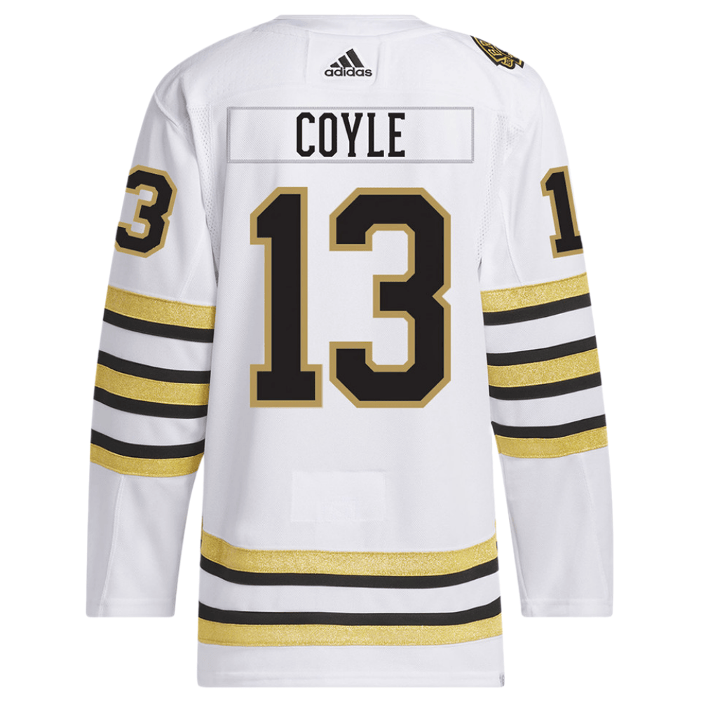 Charlie Coyle 13 Boston Bruins 100th Anniversary Primegreen Away White NHL Jersey Men's