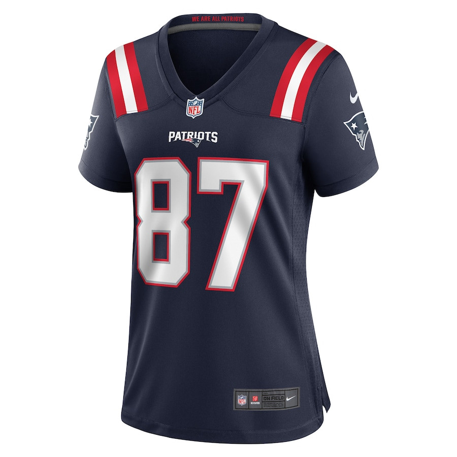 Matt Sokol 87 New England Patriots Game Navy NFL Jersey Women's