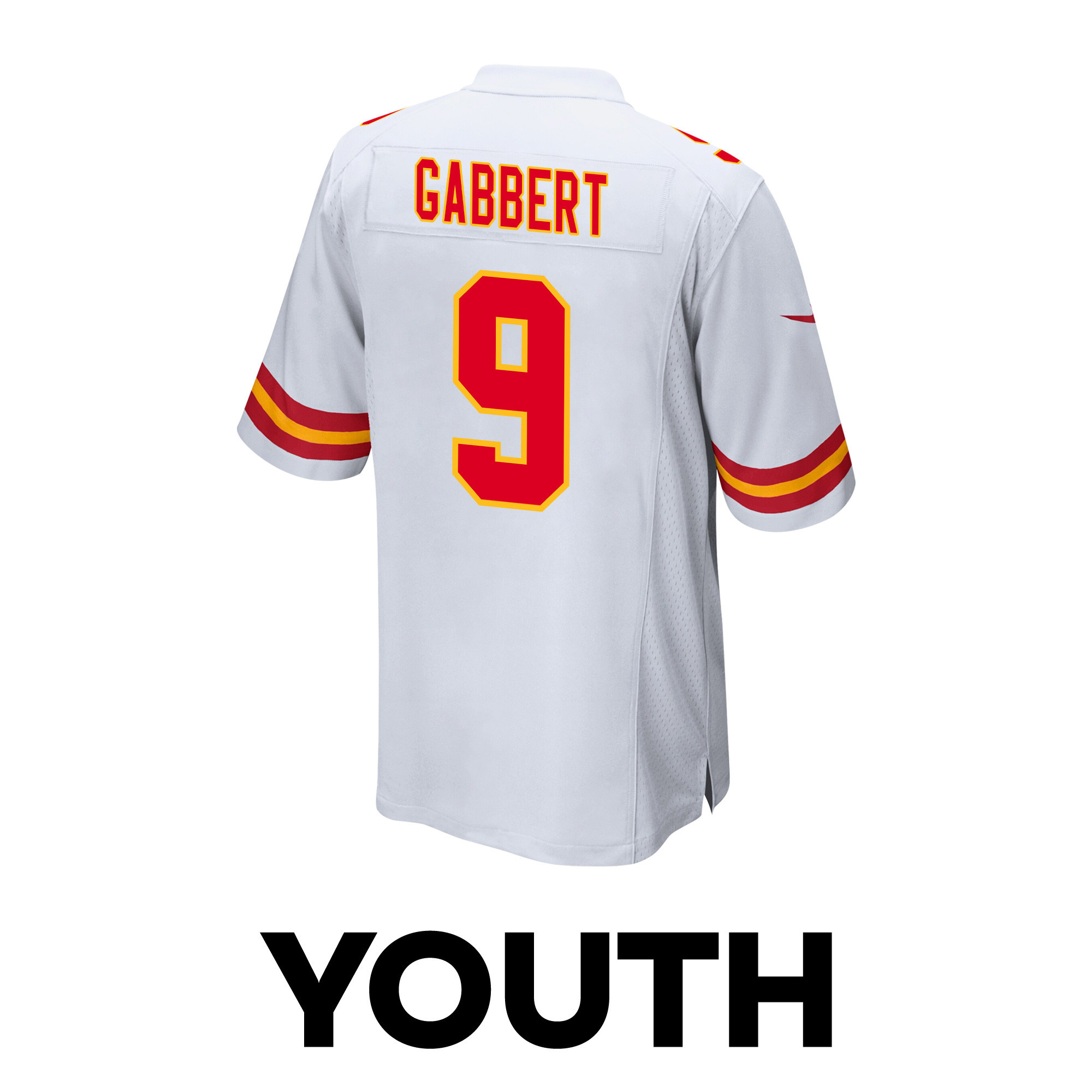 Blaine Gabbert 9 Kansas City Chiefs Super Bowl LVIII Patch Game White NFL Jersey Youth