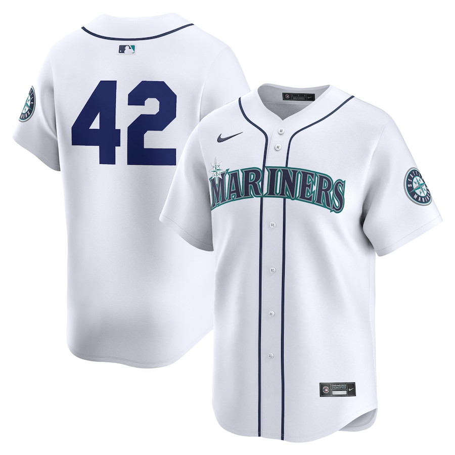 Seattle Mariners 2024 Jackie Robinson Day Home Limited White MLB Jersey Men's