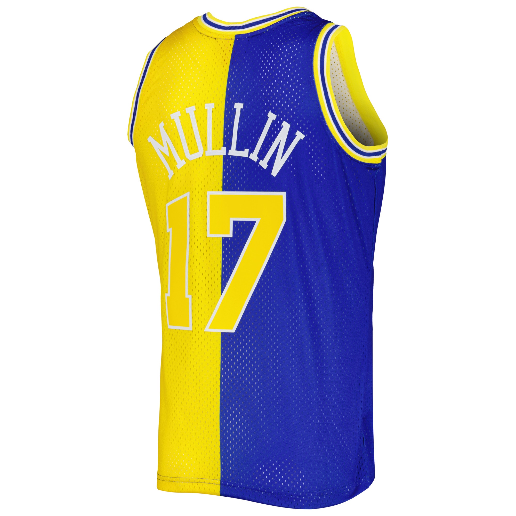 Mitchell Ness Chris Mullin Royal/Gold Golden State Warriors Hardwood Classics 1993/94 Split Swingman NBA Jersey Men's