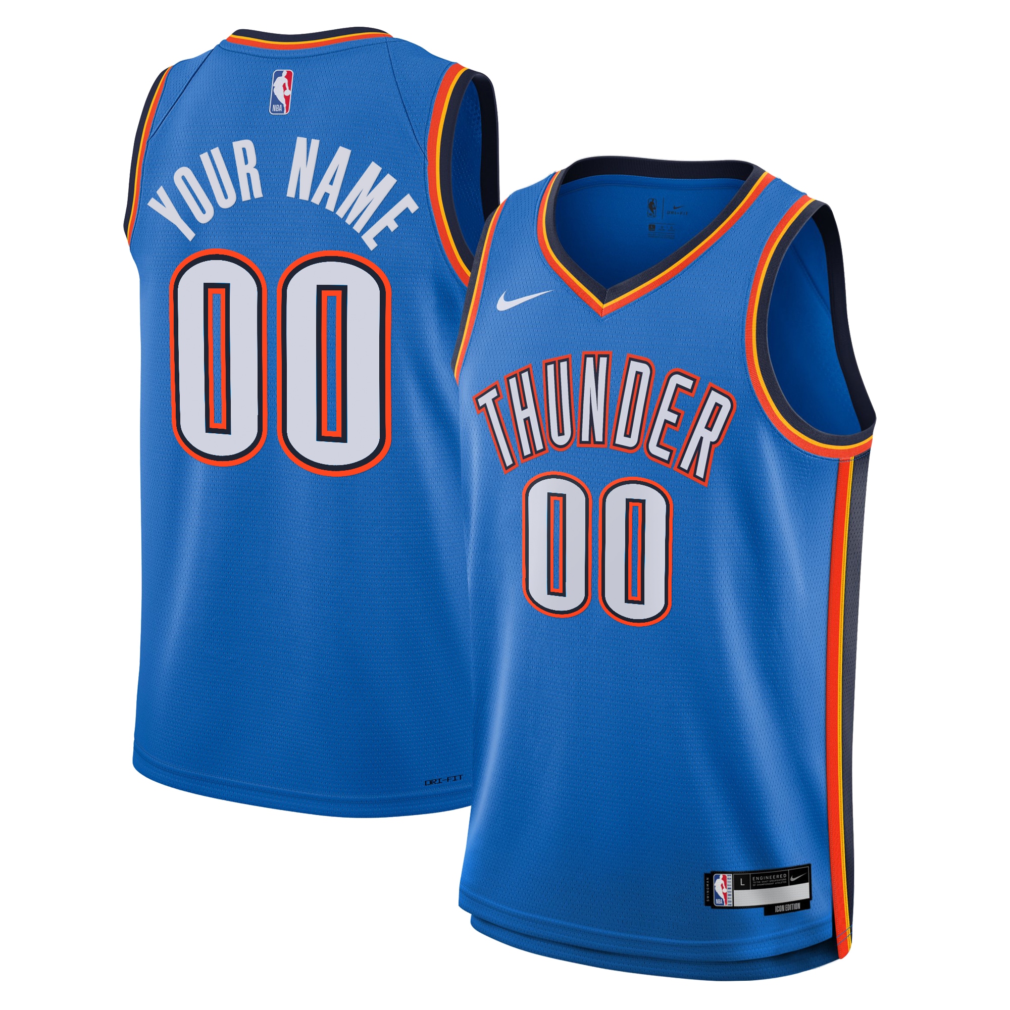 Oklahoma City Thunder Icon Swingman Custom NBA Jersey Youth