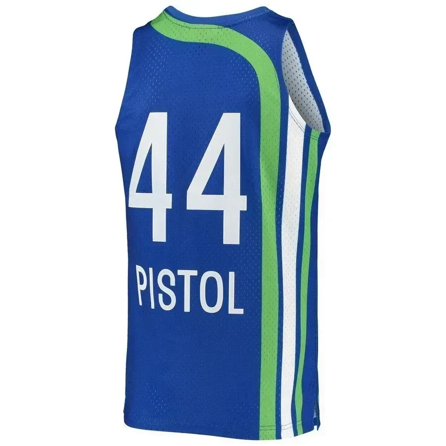 Pete Maravich Atlanta Hawks Mitchell Ness 1971-72 Hardwood Classics Swingman Blue NBA Jersey Men's