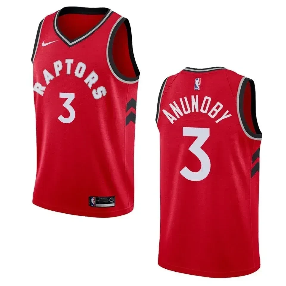 Toronto Raptors 3 Og Anunoby Icon Swingman Red NBA Jersey Men's