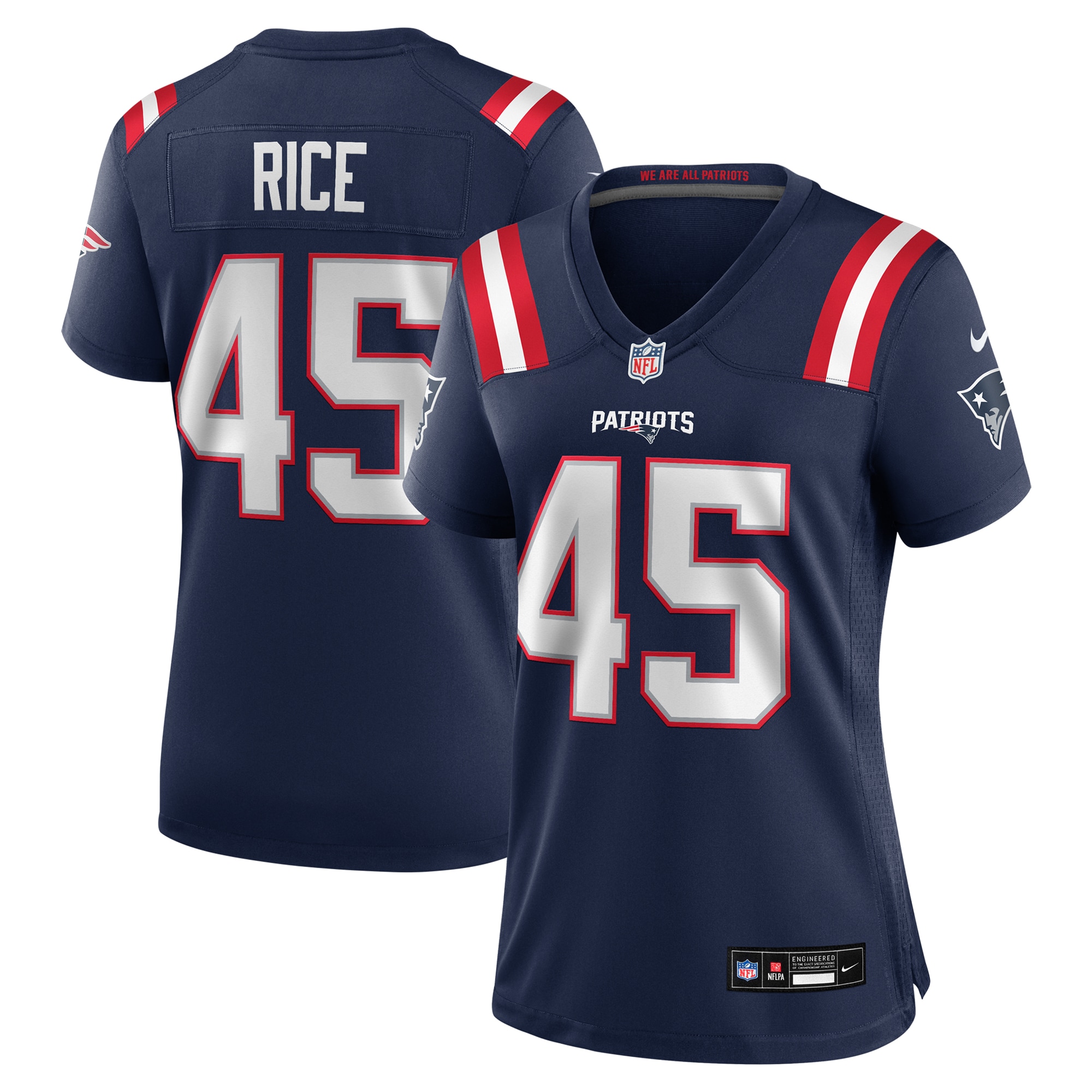 New England Patriots Monty Rice Navy Game NFL Jersey Women's