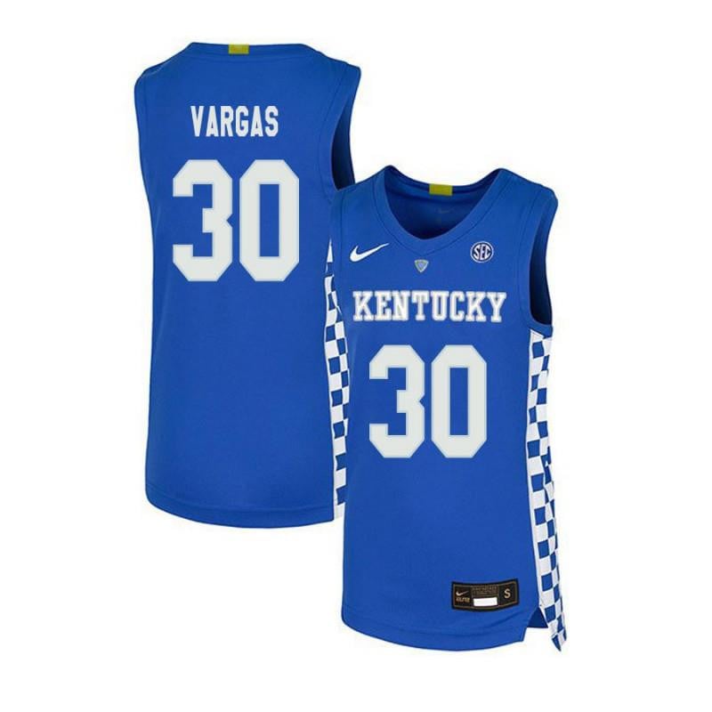 30 Eloy Vargas Royal Blue Elite Kentucky Wildcats NCAA Jersey Men's